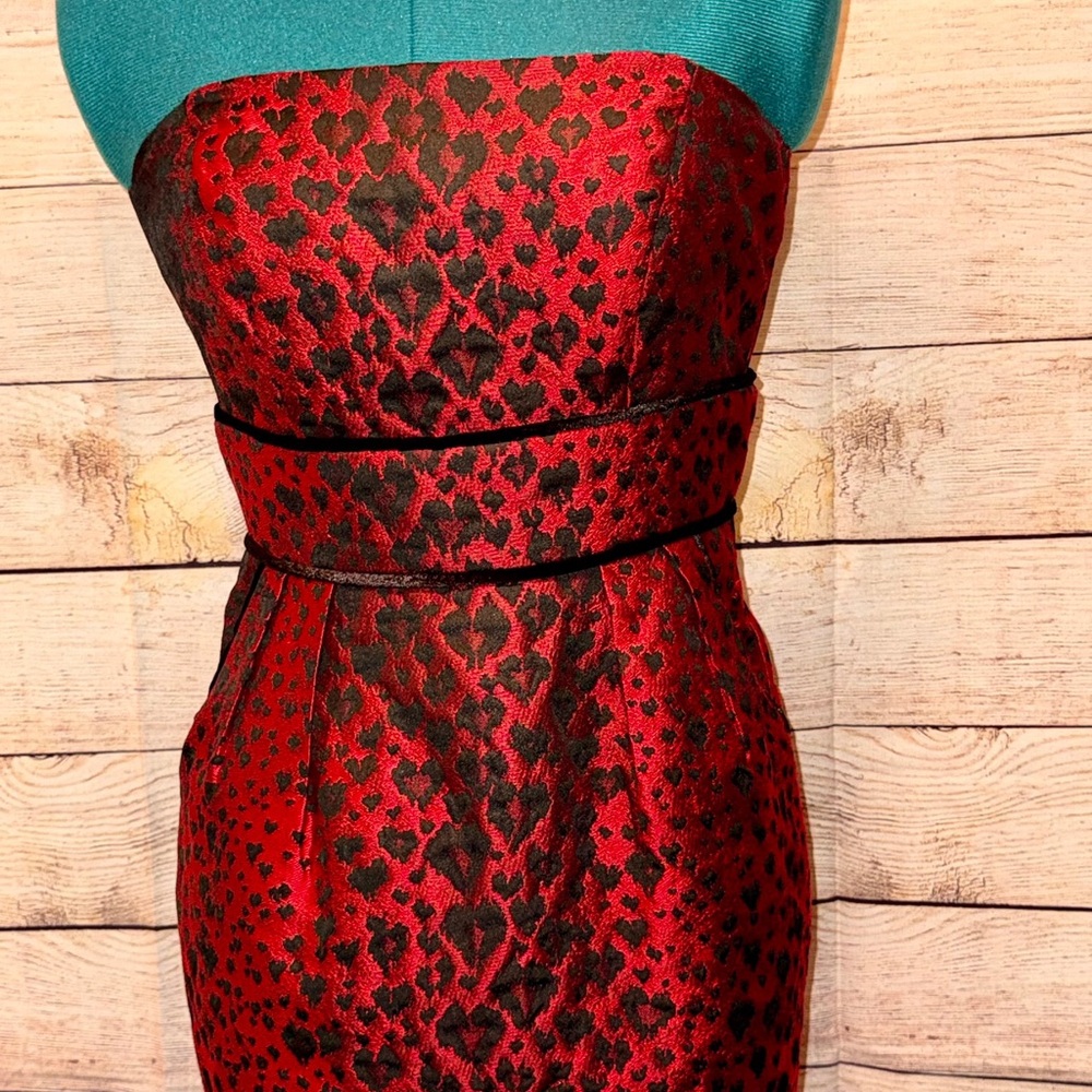 Jade Melody Tam Black and Red Strapless Dress